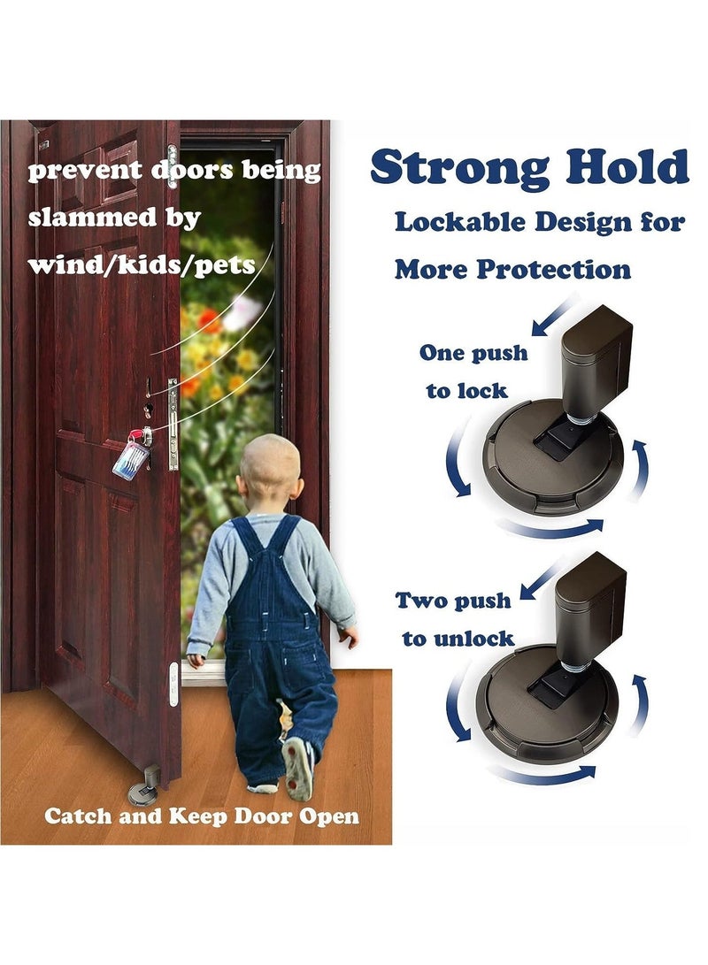 Captaintech Mechanical Door Stopper, Strongest Windproof Door Holder to Keep Door Open, Stainless Steel No Magnetic Doorstop, Heavy Duty Door Stop for Home Office Door, Door Catch - Image 4