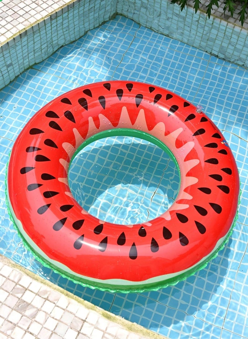 Watermelon Design Inflatable Swim Ring Brightly colored circular swim ring with a fun watermelon design that adds a playful touch to your swimming time. Suitable for adults and perfect for summer parties, pools, and beach outings.  - Image 3