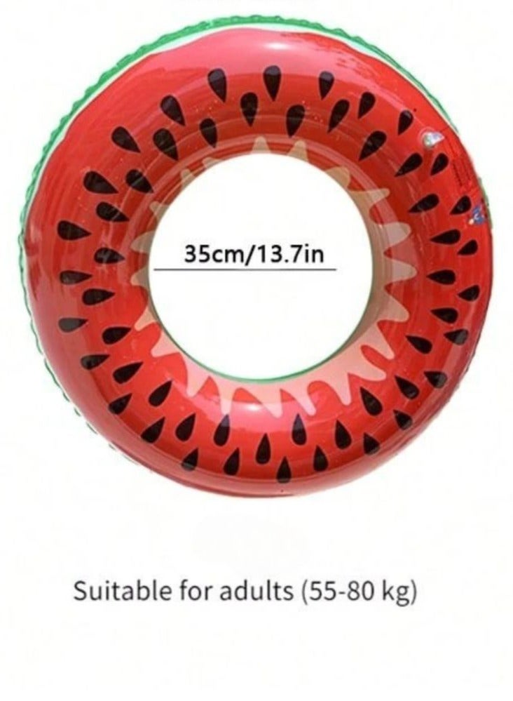 Watermelon Design Inflatable Swim Ring Brightly colored circular swim ring with a fun watermelon design that adds a playful touch to your swimming time. Suitable for adults and perfect for summer parties, pools, and beach outings.  - Image 5