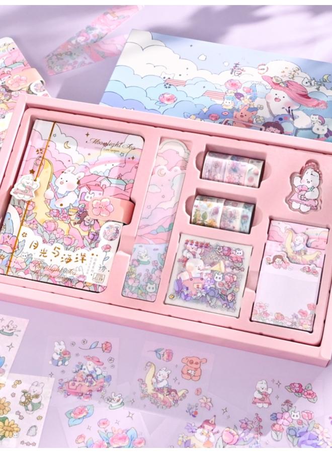 Bluejw School Opening Net Red Hand Book Suit Gift Box Cute Girl Heart Hand Book Suit Hand Book Simple Ins Style Primary School - Image 3