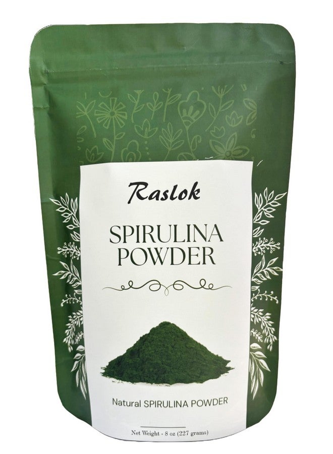 Raslok Pure Spirulina Powder | Immune Support and Antioxidants | No Filler & Non-GMO, Rich in Vegan Protein (8 Oz) - Image 1