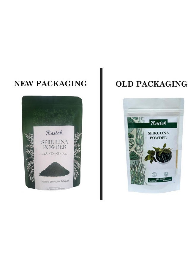 Raslok Pure Spirulina Powder | Immune Support and Antioxidants | No Filler & Non-GMO, Rich in Vegan Protein (8 Oz) - Image 2