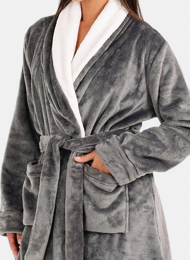 Carina Velvet Padded Robe with Belt - Image 4