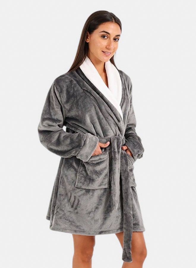 Carina Velvet Padded Robe with Belt - Image 2