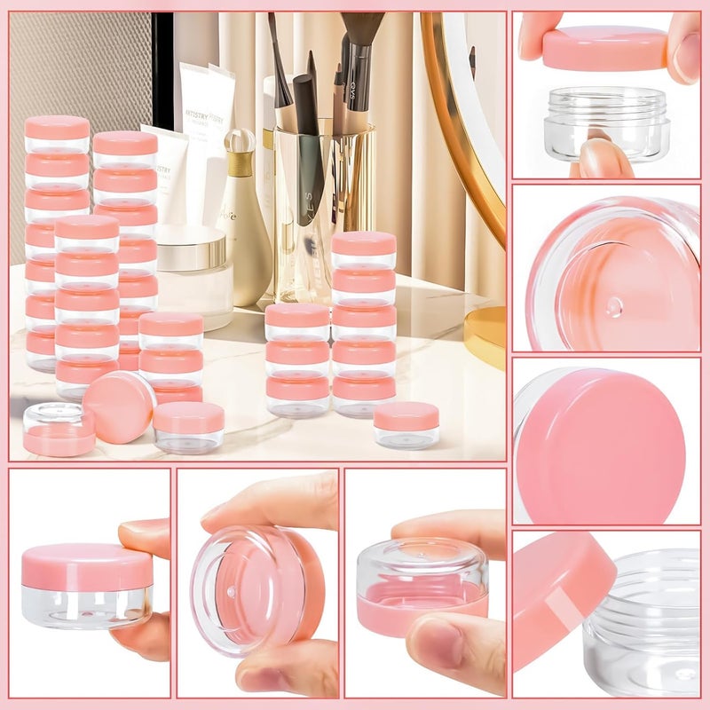 MotBach 50Pack 10g Small Plastic Cosmetic Containers with Lids, 10gram Plastic Makeup Containers Jars with Spatulas, 10ml Sample Jars Travel Size Containers for Toiletries Lip Balm Slime Cream Lotion - Image 3