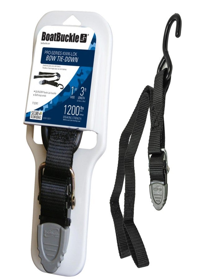 BoatBuckle Pro Series Bow Tie-Down with Loop End, (1-Inch x 36-Inch) - Image 1