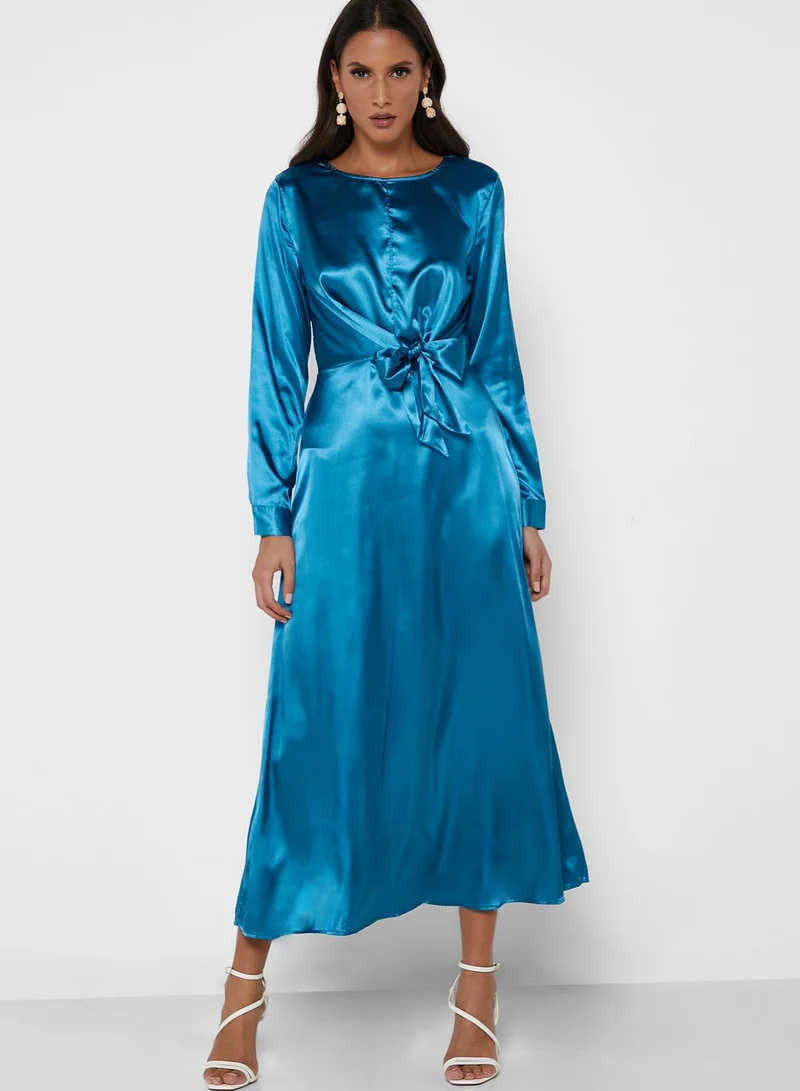 ELLA Satin Belted Dress