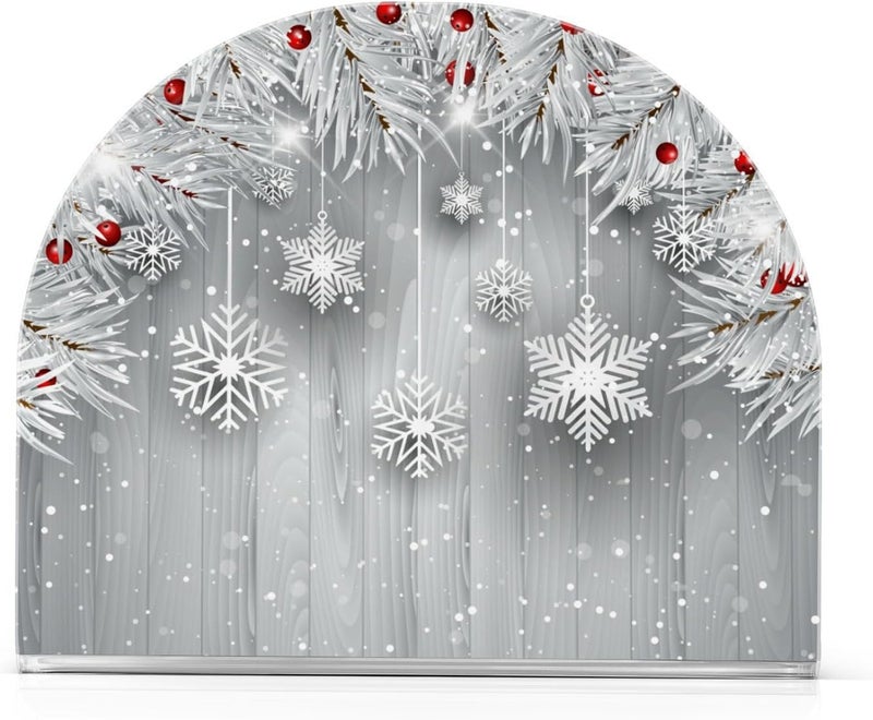 ALAZA Silver Christmas Tree Snowflake Napkin Holder for Tables Paper Cocktail Napkin Holders for Kitchen and Dinning Acrylic Dinner Napkin Dispenser for Restaurant Home Decor Bar Accessories 1 Pack - Image 1