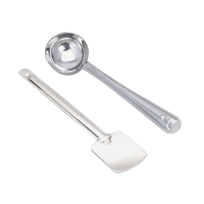 MR Stainless Steel paltaSpatulaKitchen SpoonFlex Turner with Slotted Deep Ladle SpoonKarchiKitchen Spoon for Cooking and Serving  - Image 1