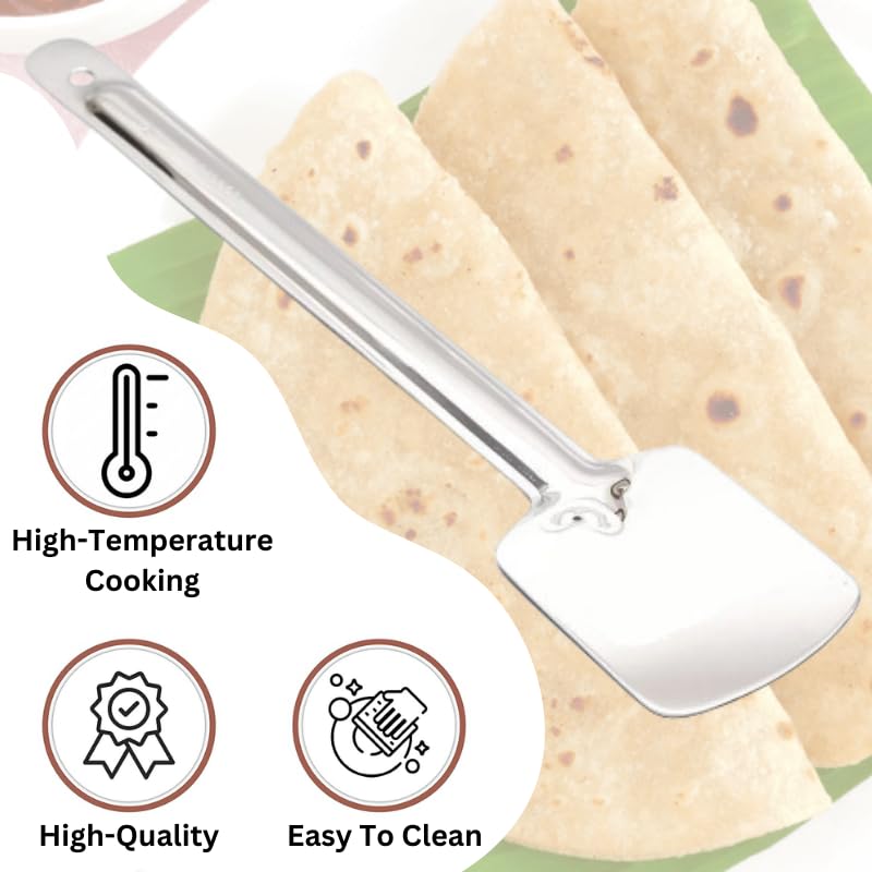 MR Stainless Steel paltaSpatulaKitchen SpoonFlex Turner with Slotted Deep Ladle SpoonKarchiKitchen Spoon for Cooking and Serving  - Image 3