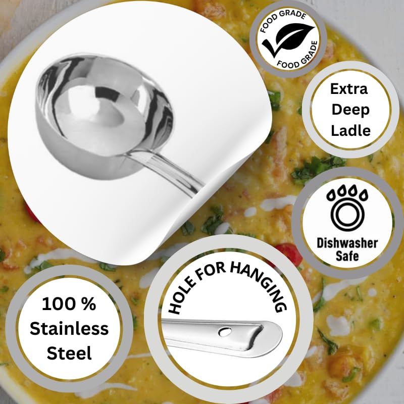 MR Stainless Steel paltaSpatulaKitchen SpoonFlex Turner with Slotted Deep Ladle SpoonKarchiKitchen Spoon for Cooking and Serving  - Image 4
