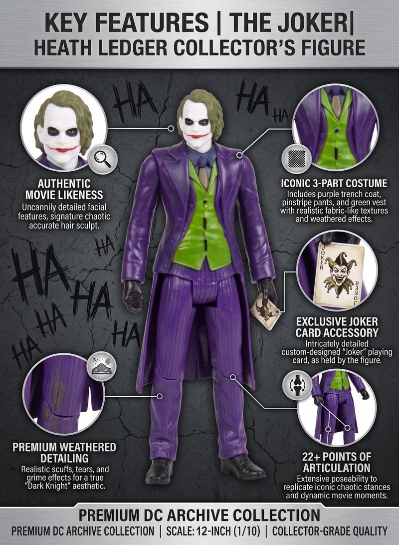 DC Comics Joker Character Toy 30cm Collectible Figure – 12 Inch Titan Hero Series Supervillain Toy with Lights & Sound | Comic Inspired Action Figure Model Joker Card | Interactive Toy Gift for Kids & Collectors Birthday, Eid, Christmas Ages 4+ - Image 3