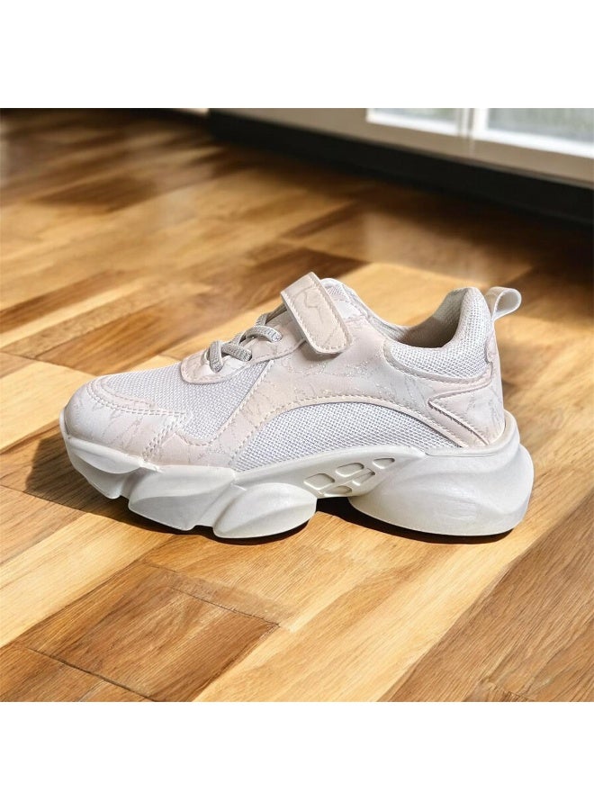 Kids Lightweight Sneakers with Thick Sole, Velcro Strap & Breathable Mesh - Image 2