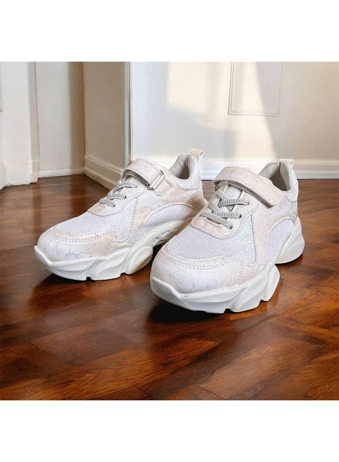 Kids Lightweight Sneakers with Thick Sole, Velcro Strap & Breathable Mesh - Image 1