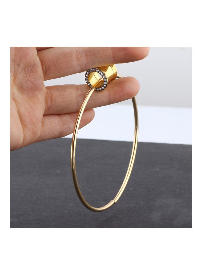 NIBEMINENT Rhinestone Big Circle Design Ear Plug - Image 3