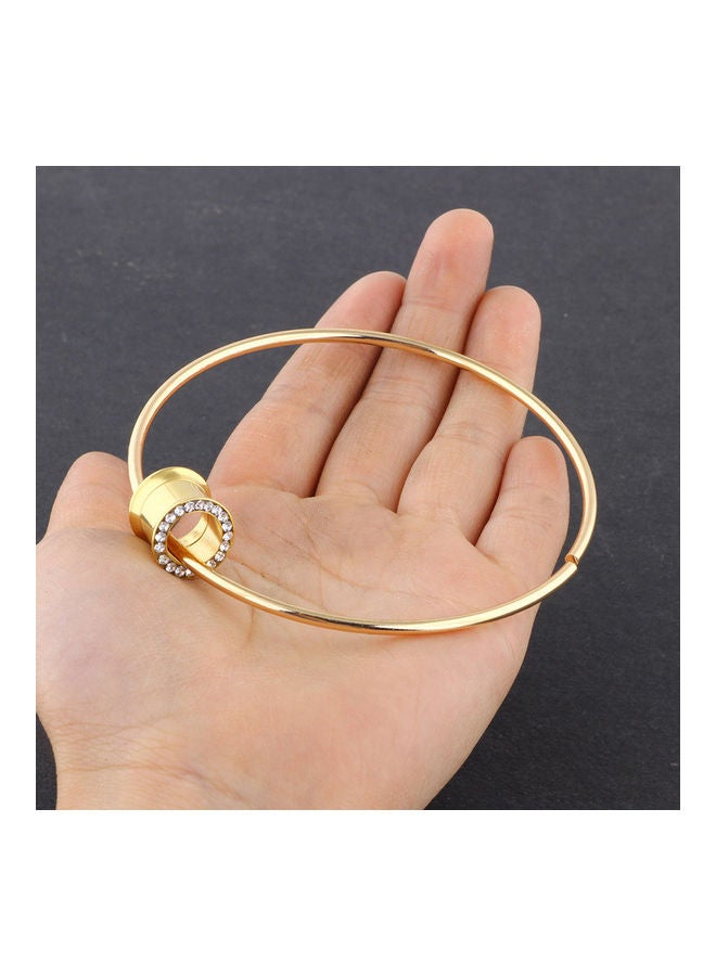 NIBEMINENT Rhinestone Big Circle Design Ear Plug - Image 4