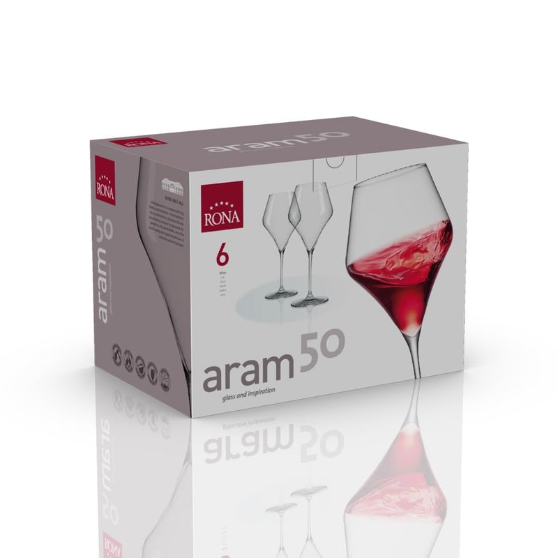 RONA Aram Wine Glasses 500 ml Set of 6 GlassesModel 6508 500 - Image 5