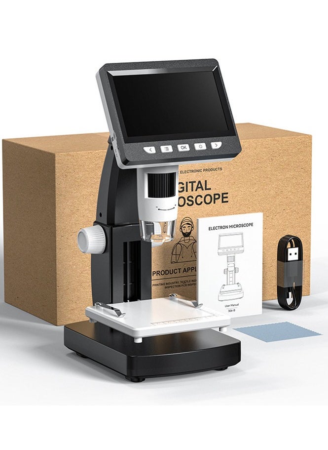 Digital Microscope LCD, 50x - 1000x Magnification, 4.3 Inch Screen, 1080P Resolution, Lens with 2 Million Pixels, Electric Microscope with 8 LED Light, Can Be Connected to PC, Laptop  - Image 2