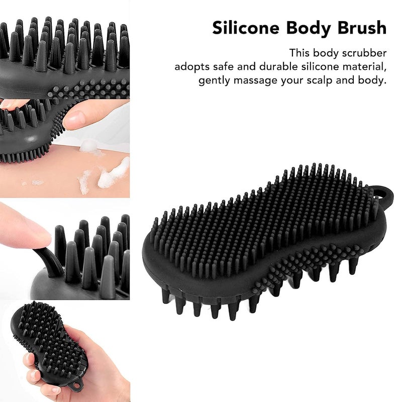 Orrda Exfoliating Silicone Body Scrubber | 3 in1 Silicone Scrubber Brush Silicone Body Wash Scrubber for Skin Exfoliation, Silicone Baby Bath Scrubber Baby Bath Brush | Silicon Bath Brush (Multicolor) - Image 3