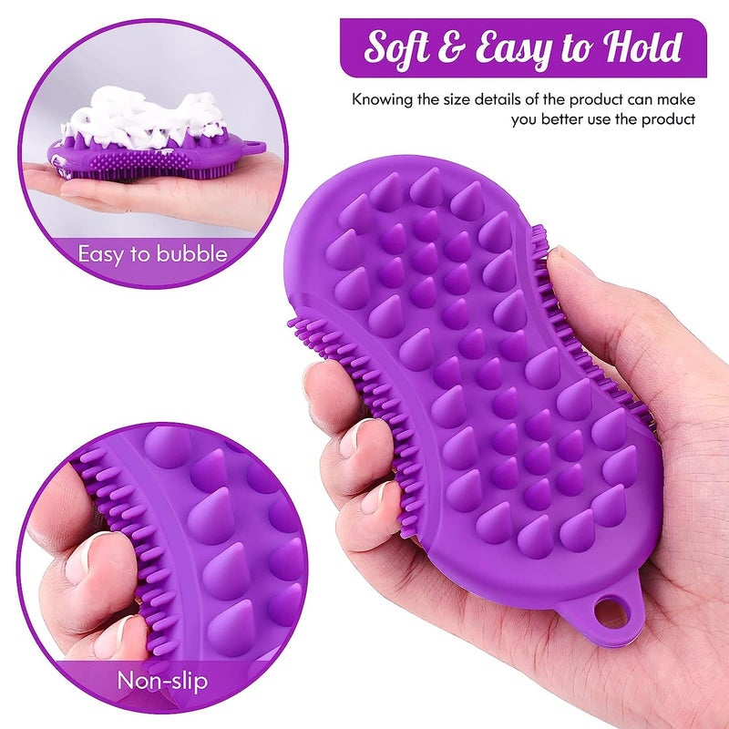 Orrda Exfoliating Silicone Body Scrubber | 3 in1 Silicone Scrubber Brush Silicone Body Wash Scrubber for Skin Exfoliation, Silicone Baby Bath Scrubber Baby Bath Brush | Silicon Bath Brush (Multicolor) - Image 5