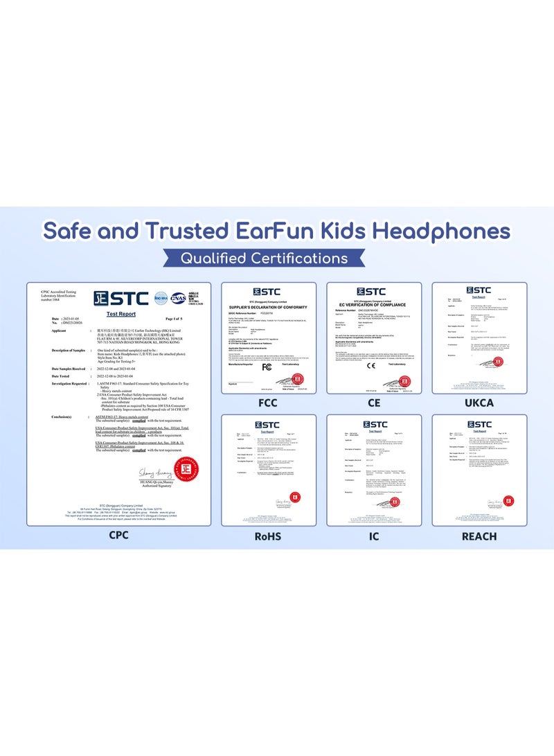 إيرفن سماعات EarFun Kids للأطفال مزودة بميكروفون، سماعات سلكية بحد أقصى لمستوى الصوت 85/94 ديسيبل، خاصية مشاركة الصوت، صوت ستيريو، عصابة رأس قابلة للتعديل، مناسبة للمدرسة والسفر والهاتف والتابلت. - Image 3