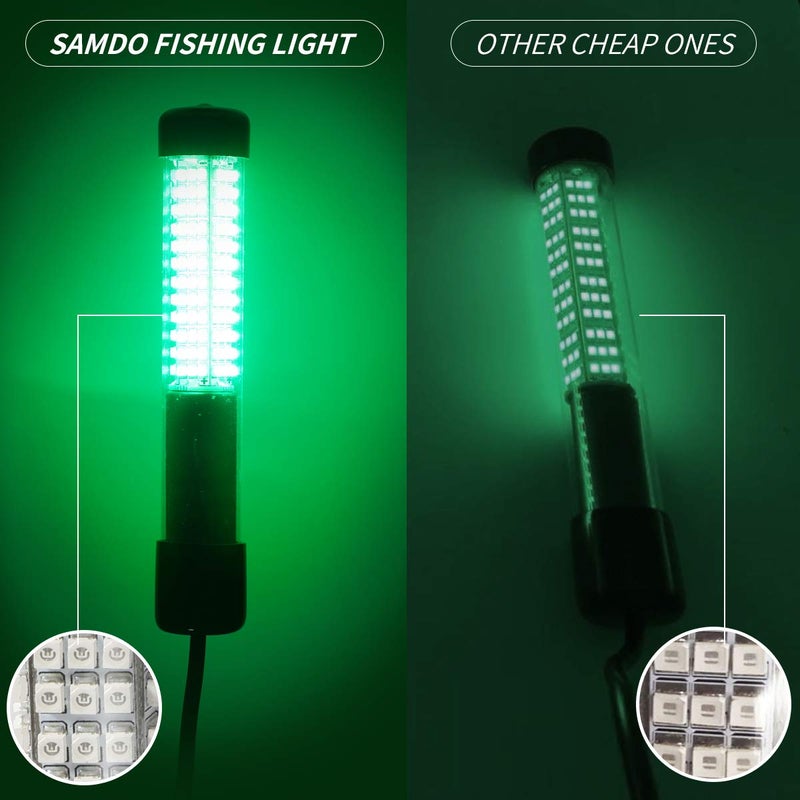 SAMDO Underwater Fishing Light Fish Light IP68 12V 180 SMD LED 1080 Lumens Fishing Boat Night Light 10.8W (Green) - Image 3