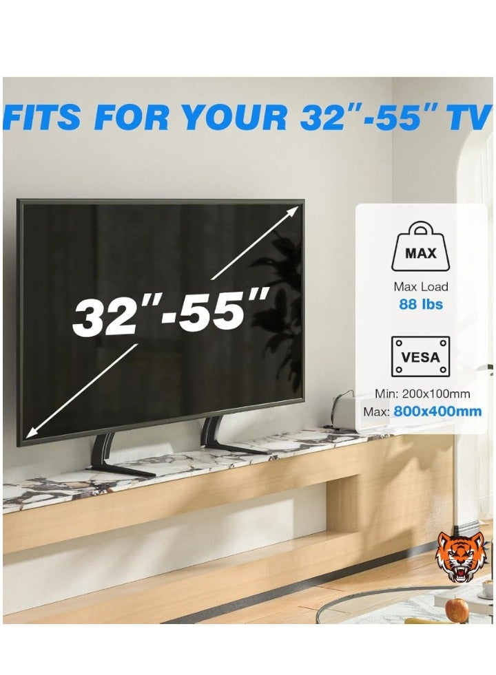 TIGER Universal Table Top TV Stand Base – Height Adjustable TV Legs for Most 32-55 Inch LCD/LED Flat Screen TVs, Max VESA 800x400mm - Image 2