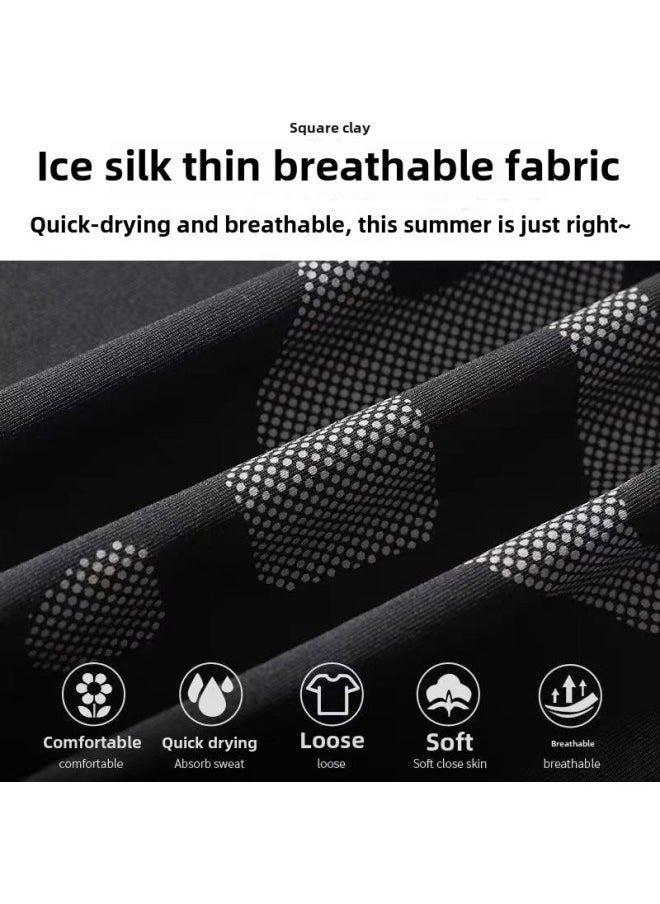 Generic - Body Swimsuit Men's Swimming Trunks Long Summer Quick-drying Sunscreen Long Sleeve Trousers Split Hot Spring Beach Surfing Snorkeling Factory-Color:❥☆#∝〃★Cx Printed Short Sleeves + Reflective Shorts + Black Tight Trousers☆❥-Size:❥☆S 【 40-50kg 】☆❥ - Image 1