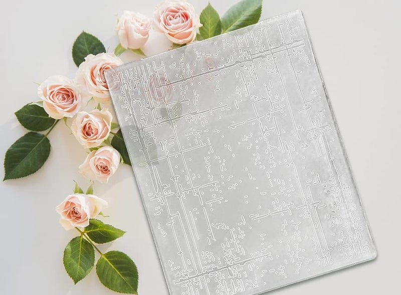 Threetols 3-D Textured Impressions Embossing Folder, Dot Background Embossing Folder for Card Making, Line Frame DIY Plastic Scrapbooking Photo Album Card Paper DIY Craft Decoration Template Mold - Image 3