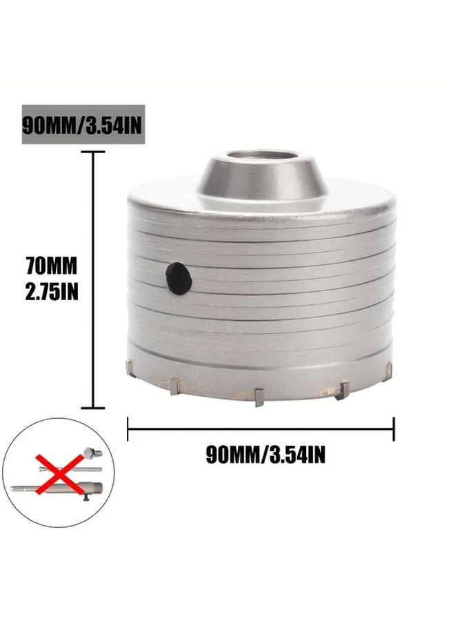 90mm SDS Plus Wall Hole Saw Drill Bit Set For Electric Hammer Concrete Stone Cement - Image 1