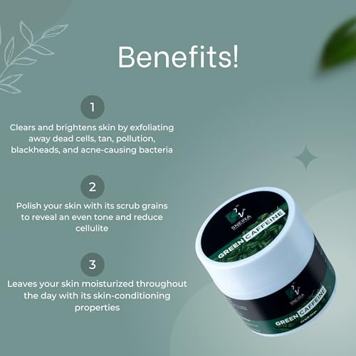 SNEIRA Green Caffine 200 g Face Scrub, Tan Brightening & Revitalizing, Gentle Exfoliation Smooth and Clear Complexation, Dead Skin, Blackhead & Whitehead Removal Suitable for All Skin-Women and Men - Image 3