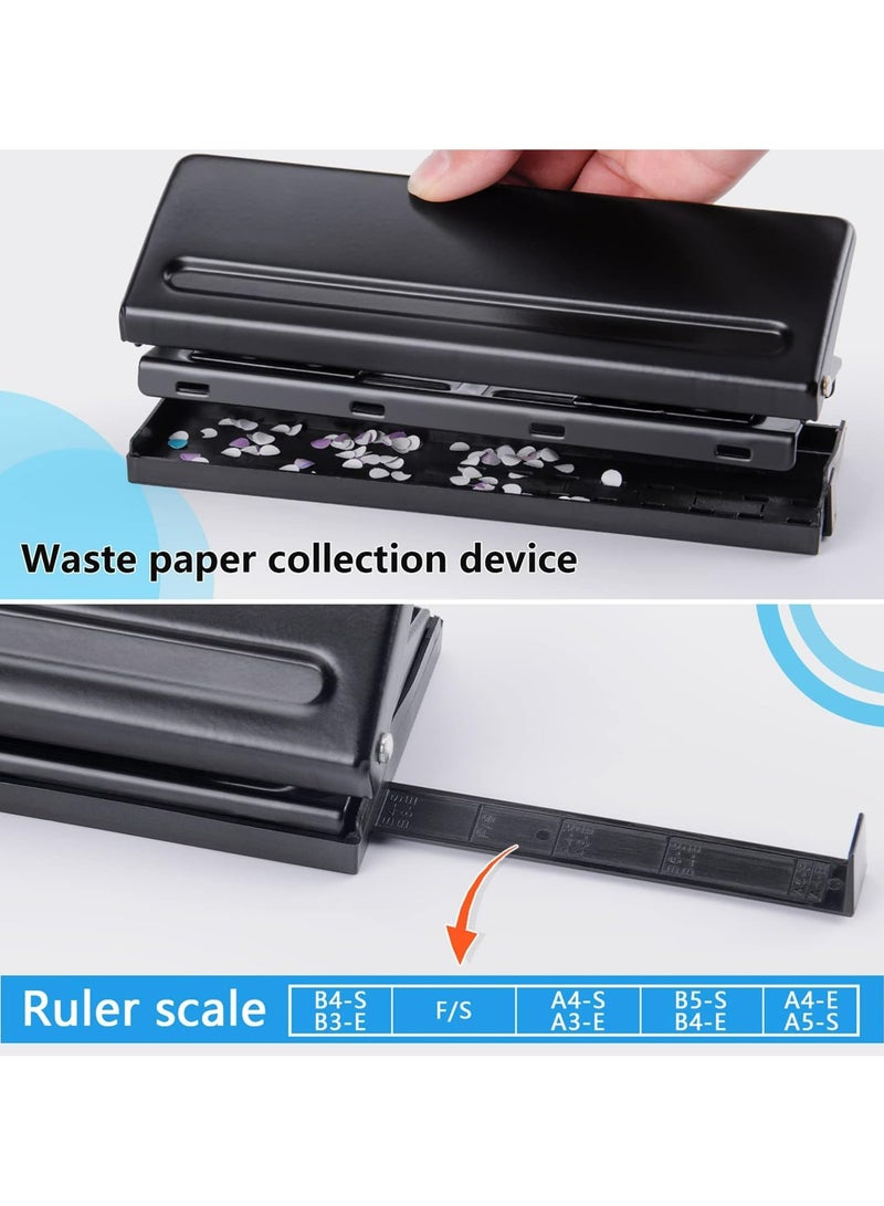 CMGTYYD 6-Hole Punch, Binder Hole Puncher with Non-slip Base, Portable A5 Hole Punch, Adjustable Paper Puncher with Positioning Mark, Daily Paper Puncher for Planner, Agenda, Binder Refill Pages - Image 2