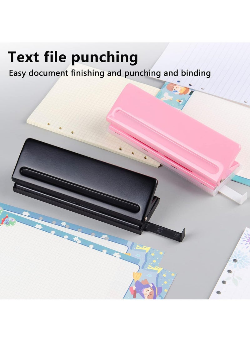 CMGTYYD 6-Hole Punch, Binder Hole Puncher with Non-slip Base, Portable A5 Hole Punch, Adjustable Paper Puncher with Positioning Mark, Daily Paper Puncher for Planner, Agenda, Binder Refill Pages - Image 4
