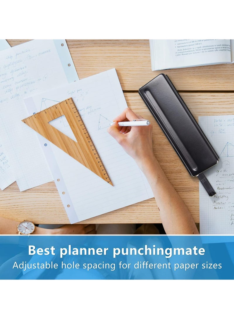 CMGTYYD 6-Hole Punch, Binder Hole Puncher with Non-slip Base, Portable A5 Hole Punch, Adjustable Paper Puncher with Positioning Mark, Daily Paper Puncher for Planner, Agenda, Binder Refill Pages - Image 5