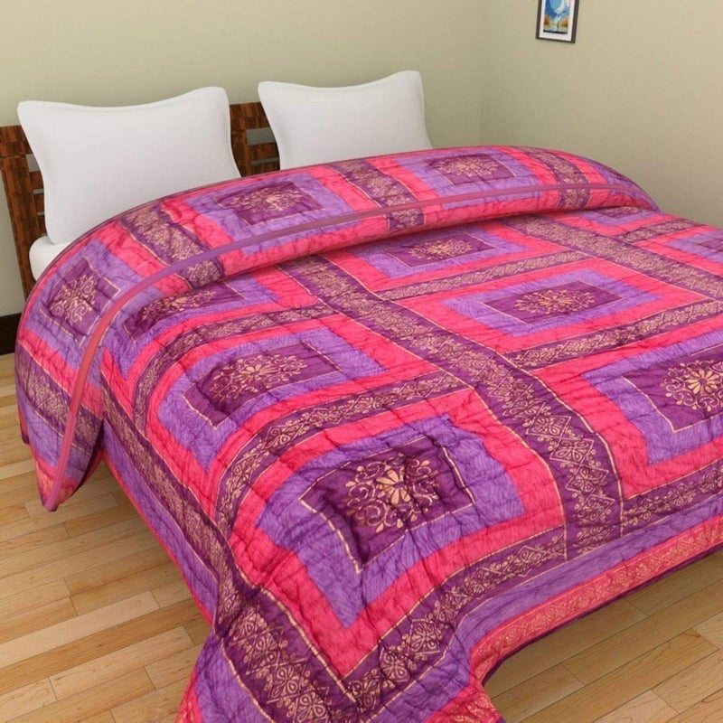 SAMRADHI Traditional Famous Jaipuri Beautiful Floral Print in Multi Colour Jaipuri Rajai/Razai/Quilt Double/Double Bed Quilt/Comforter/AC Quilt/AC Comforter - Image 2