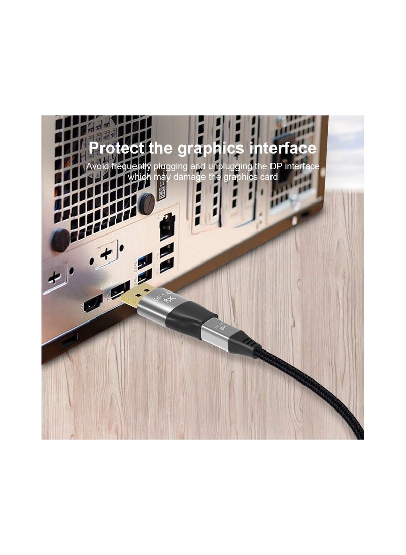 SYOSI محول Mini DP أنثوي إلى DisplayPort ذكري 8K بطول 5 سم، 8K(7680x4320)@60Hz 4K@144Hz DisplayPort 1.4 نقل ثنائي الاتجاه كابل DisplayPort إلى Mini DisplayPort 8K (عبوة 2) - Image 3