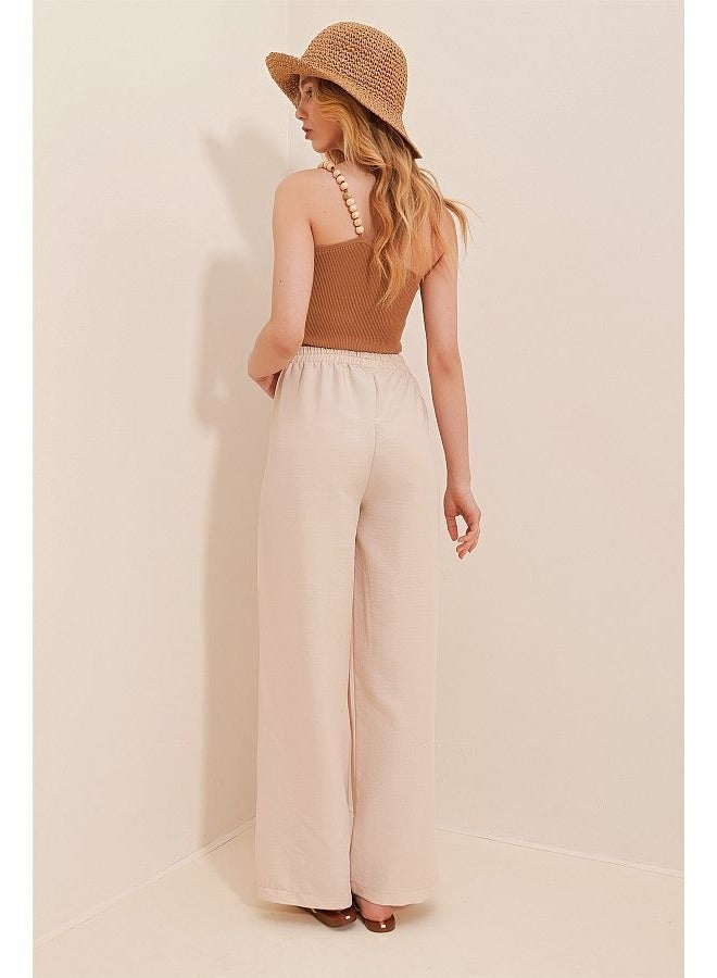 trendyol Straight Cut Elastic Waist Woven Trousers TWOAW24PL00305 - Image 4