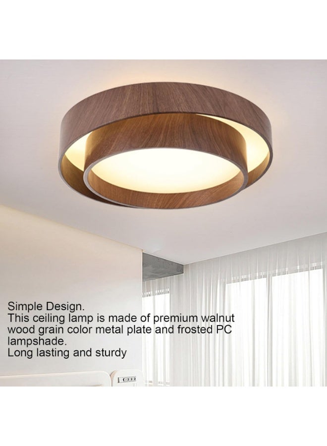 Modern Wood Finish LED Ceiling Light | Flush Mount Bedroom Lamp | Energy-Saving Home Lighting Fixture | Stylish Round LED Ceiling Lamp for Living Room & Hallway - Image 3