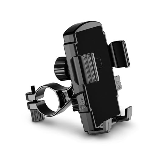STRIFF Mounter Mobile Holder for Bikes, Motorcycle, Scooter, Bicycles, Jaw Grip Bike Mobile Holder, Aluminium Handlebar Cellphone Holder for Maps - Black (Bike_Mount) - Image 1