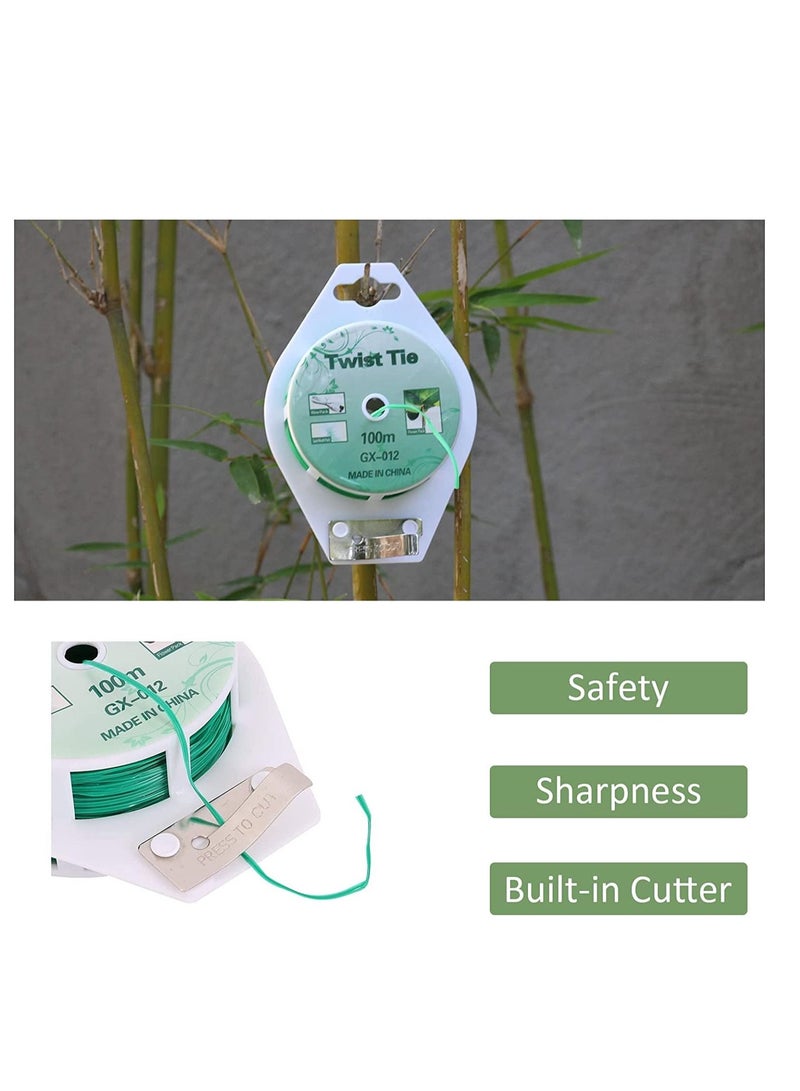 RACO Twist Ties - All-Purpose Coated 50m/100m Garden Plant Ties with Trimmer Garden Twine Support Ties Reusable for Gardening Plants Growth and Care, Office Home Cable Organization (100m) - Image 2