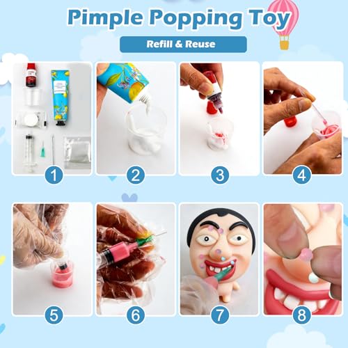 CIYOJA Pimple Popping Toy Squishy Toys Stress Relief Squeeze Toy Reusable Silicone Pimple Popper Fidget Toy Set Soft Squishy Sensory Toy Enjoy ASMR Stress Relief Fun Anxiety Relief Desk Toy Round Face - Image 5