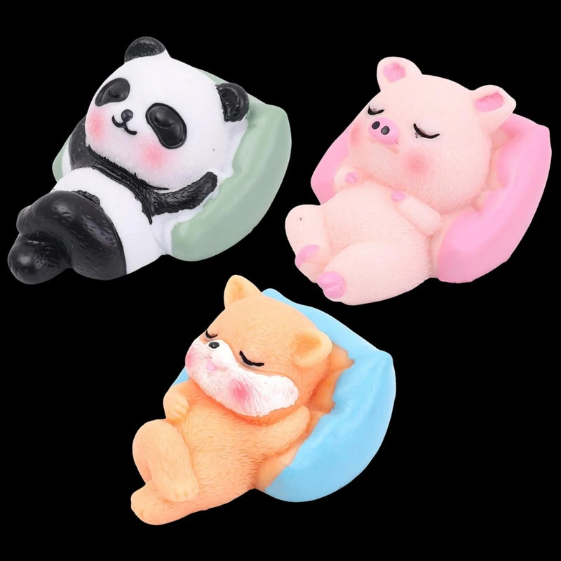 Cute Little Animal Sleeping Ornament Car Dashboard Microscopic Resin Cartoon Panda Little Rabbit Desktop DIY Decor Accessories - Image 1