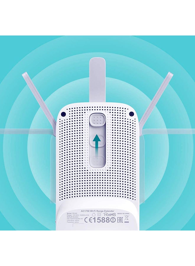 TP LINK AC1750 RE450 WiFi Extender - White