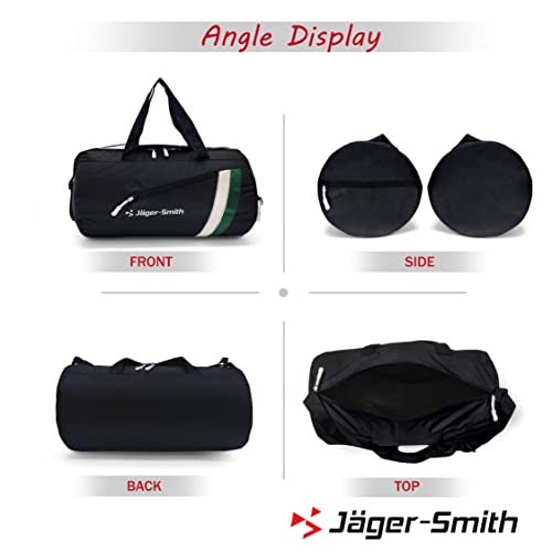 Jager_Smith Jager-Smith GB 900 Multipurpose Gym Bag with Shoe Compartment (Black, White & Green) - Image 2
