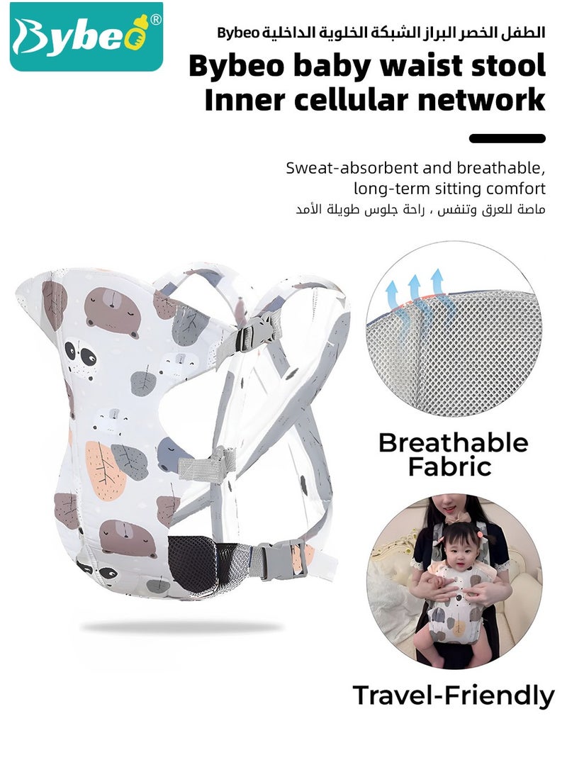 Bybeo - 2 PCS Baby Wrap Carrier And Baby Walking Harness, Front Facing/Back Infant Carriers for Newborn to Toddler 0-15kg, Multifunctional Baby Walker Assistant Belt One Size Fits All - Image 1