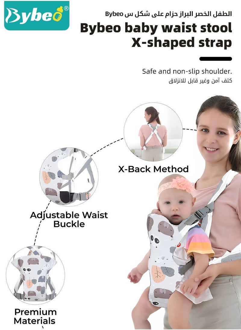 Bybeo - 2 PCS Baby Wrap Carrier And Baby Walking Harness, Front Facing/Back Infant Carriers for Newborn to Toddler 0-15kg, Multifunctional Baby Walker Assistant Belt One Size Fits All - Image 1