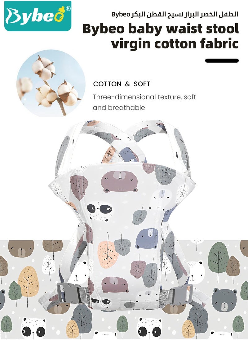 Bybeo - 2 PCS Baby Wrap Carrier And Baby Walking Harness, Front Facing/Back Infant Carriers for Newborn to Toddler 0-15kg, Multifunctional Baby Walker Assistant Belt One Size Fits All - Image 1