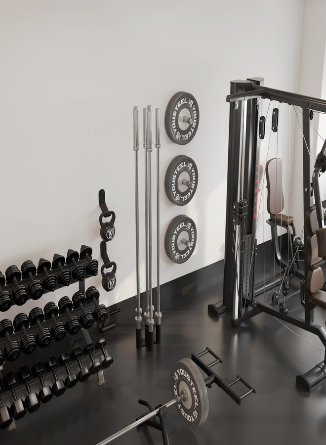 Tamisom Barbell Rack Stand Vertical Olympic Bar Storage Rack 6 Bars Storage Rack for 2-inch Olympic Bars Dumbbell Handles Triceps Bars Curl Bars - Image 4