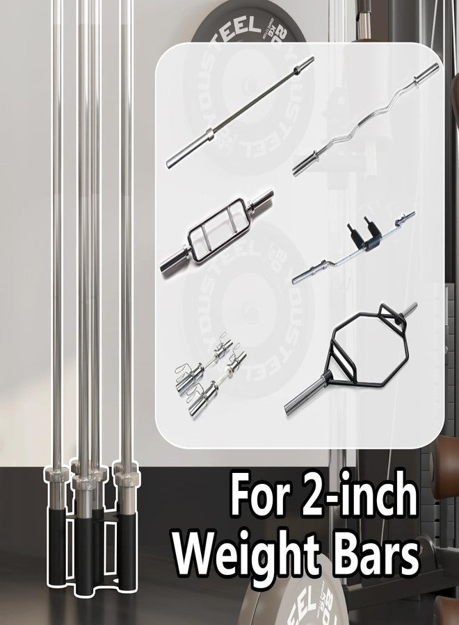 Tamisom Barbell Rack Stand Vertical Olympic Bar Storage Rack 6 Bars Storage Rack for 2-inch Olympic Bars Dumbbell Handles Triceps Bars Curl Bars - Image 5