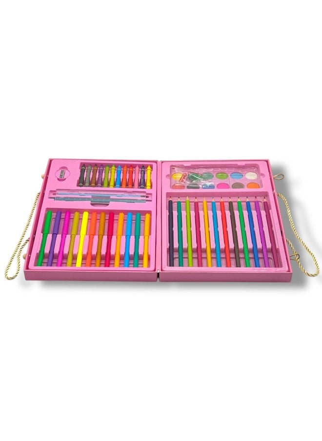 QSHOP Qshop 58 Piece Coloring Bag - Wood Colors, Water, Pencils & Sharpener - Drawing Tools for Kids & Hobbyists Suitable for Occasions, School & Home Drawing  - Image 3